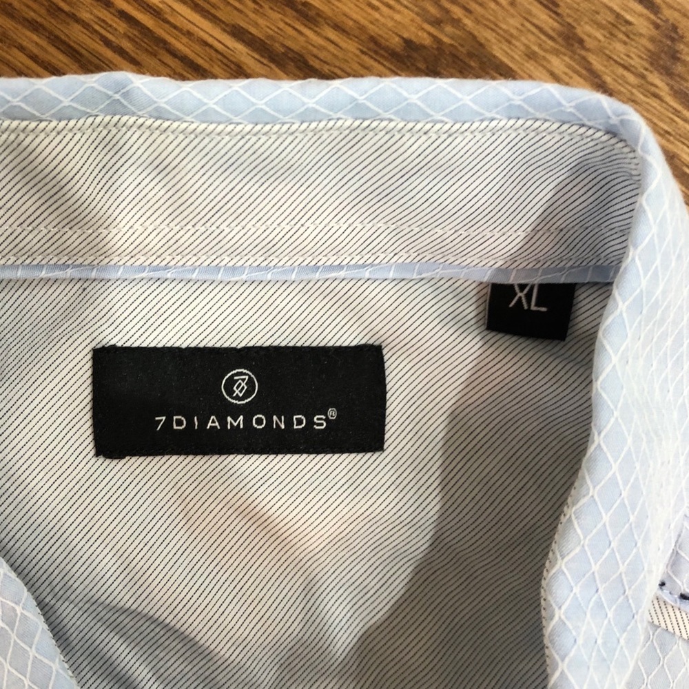 Euc 7 Diamonds Print Button Up - image 2